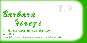 barbara hirczi business card